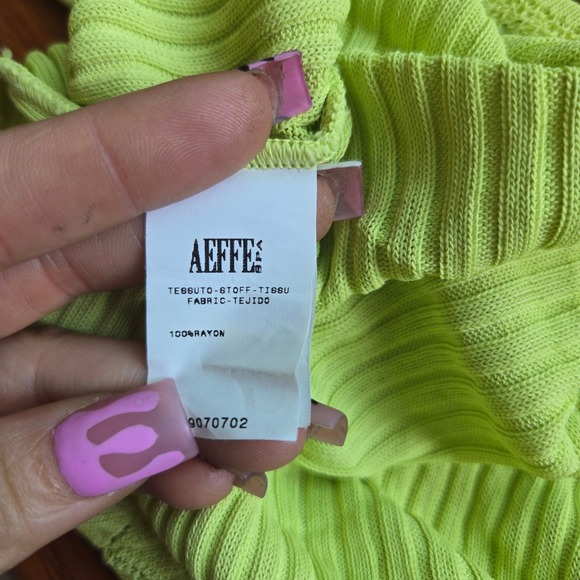 Philosophy Di Alberta Ferretti Sz 8 Ribbed Knit Yellow Stretch Cardigan Sweater - Picture 10 of 11